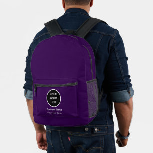 Business Logo Company Purple Promotional Branding Printed Backpack