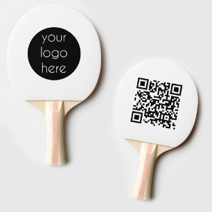 Business Logo Company QR Code Table Tennis Ping Pong Paddle