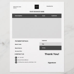  Business Logo Construction & Contractor Invoice  Letterhead