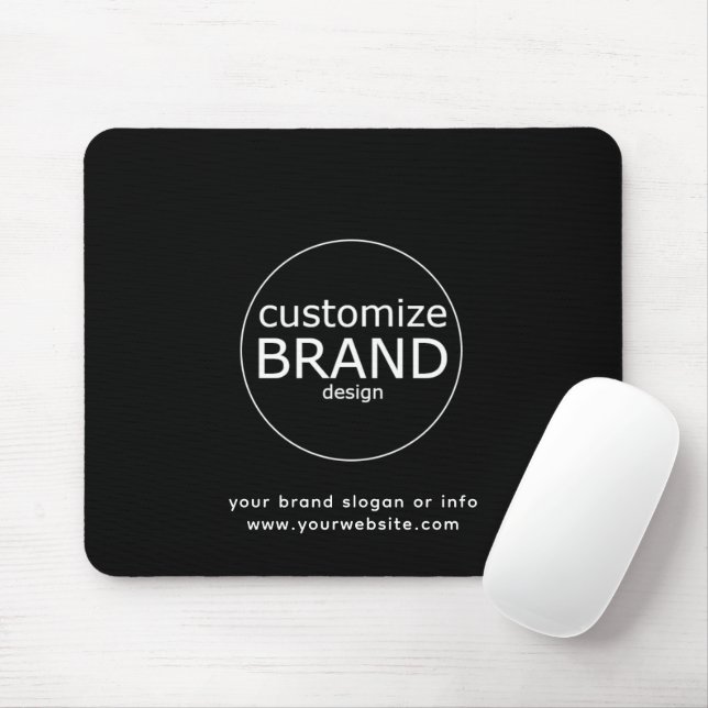 Business Logo Corporate Black & White Minimalist Mouse Pad (With Mouse)