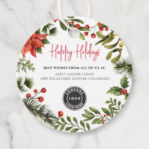 Business Logo Corporate Christmas Holiday Favour Tags