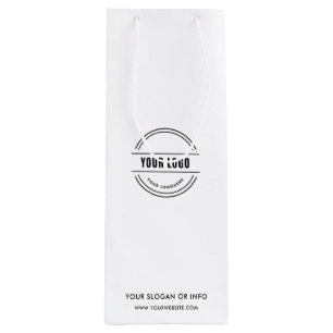 Business Logo   Corporate Company Minimalist Wine  Wine Gift Bag