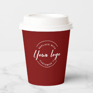 Business Logo Corporate Event Simple Red Custom Paper Cups