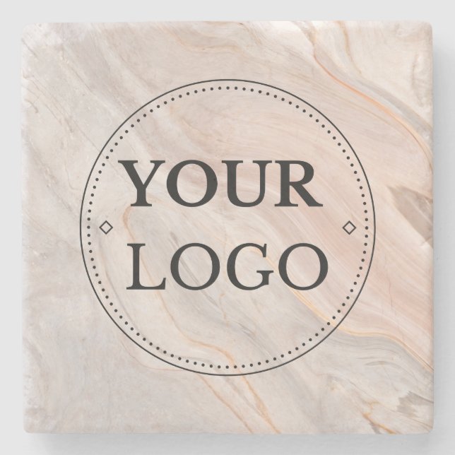 Business Logo Corporate Modern Employee Stone Coaster (Front)