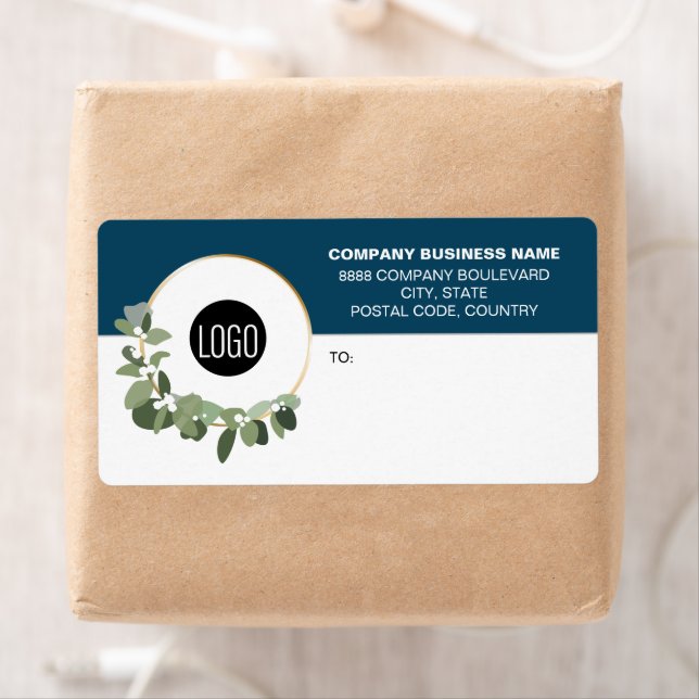 Business Logo Corporate Modern holiday wreath Blue (En situation)