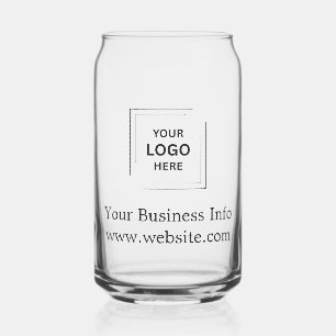 Business Logo Corporate Promotional Modern  Can Glass