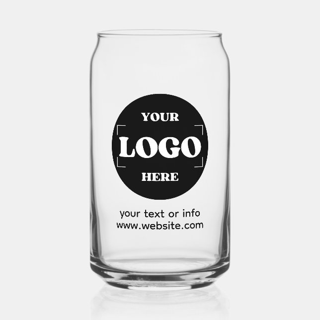 Business Logo Corporate Promotional Modern Simple Can Glass (Front)