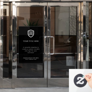 Business Logo   Create Your Own Modern Black Window Cling