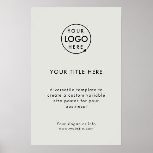 Business Logo   Create Your Own Modern Grey Poster