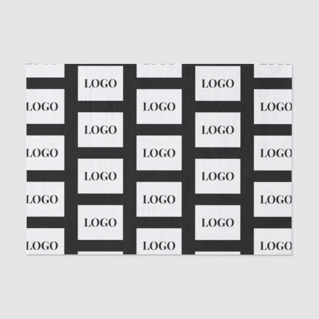 Business Logo Custom Black Tissue Paper (Front)
