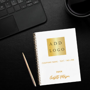 Business logo custom brand colour name script notebook
