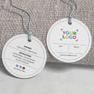 Business Logo Custom Brand Round Clothing Tag