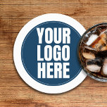 Business Logo Custom Company Photo Round Paper Coaster<br><div class="desc">Business logo paper coaster for brand advertising.  Represent your company with your own professional marketing materials.</div>