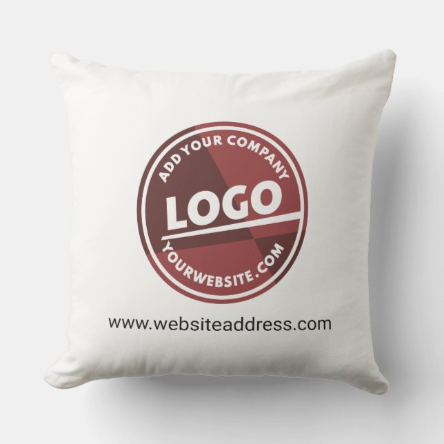 Business Logo Custom Company Website Address Outdoor Pillow (Front)