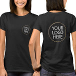 Business Logo | Custom Employee back & front black T-Shirt<br><div class="desc">Business Logo | Custom Employee back & front black T-Shirt</div>