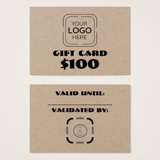 Business Logo Custom Gift Card (Front & Back)