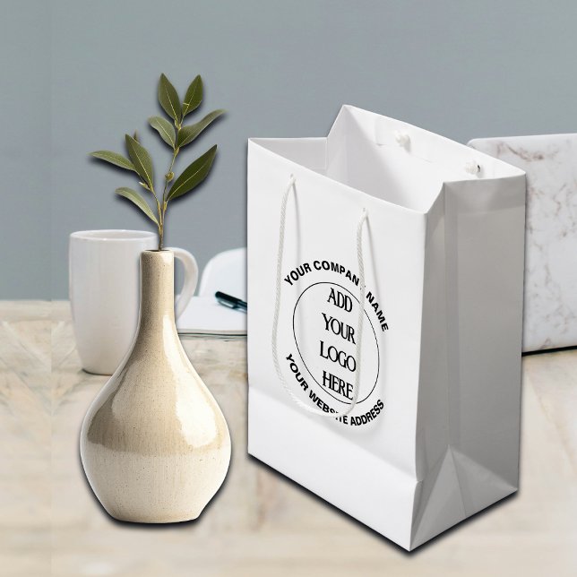 Business Logo Custom  Medium Gift Bag (Creator Uploaded)