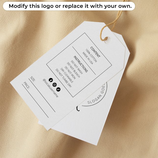 Business Logo Custom Monogram Clothing Hang Tag (Creator Uploaded)