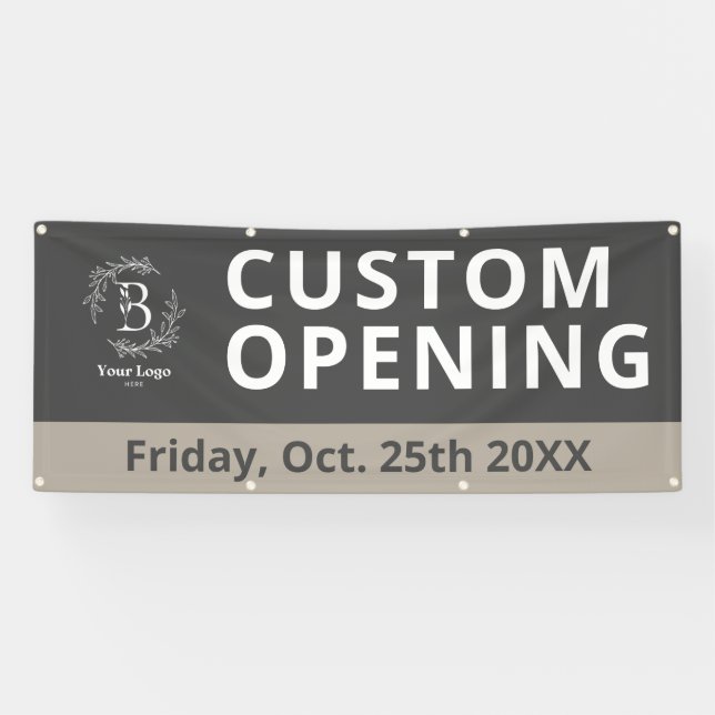 Business Logo Custom Opening Outdoor Banner Sign (Horizontal)