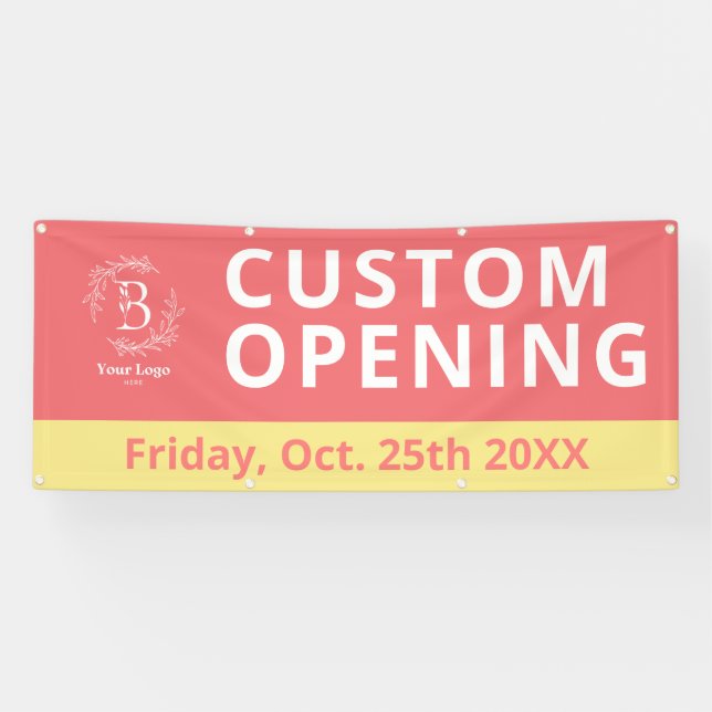 Business Logo Custom Opening Outdoor Banner Sign (Horizontal)