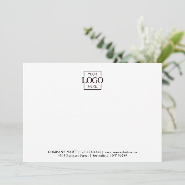 Business Logo Custom Personalized Modern Flat Card (Standing Front)