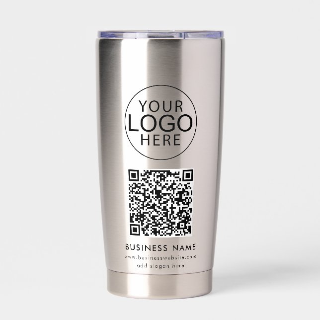 Business Logo Custom QR Code Employees Insulated Tumbler (Front)