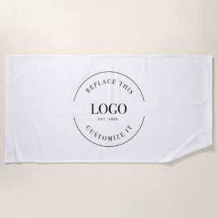 Business logo Custom QR code website professional Beach Towel