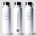 Business logo Custom QR code website professional Water Bottle<br><div class="desc">Make a statement with your business logo on a professional water bottle. Increase web-traffic and customer engagement with the Custom QR code generator on the bottle, which can link directly to your website. Don't miss out on this unique promotional opportunity! Customize your water bottles today. Contact info@lddesignloft.com if you need...</div>