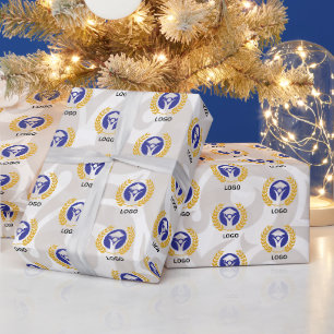 Business Logo Custom Repeat Pattern Wrapping Paper