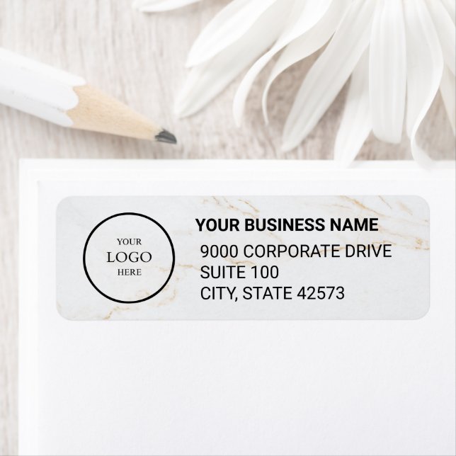 Business Logo Custom Return Address Label (En situation)