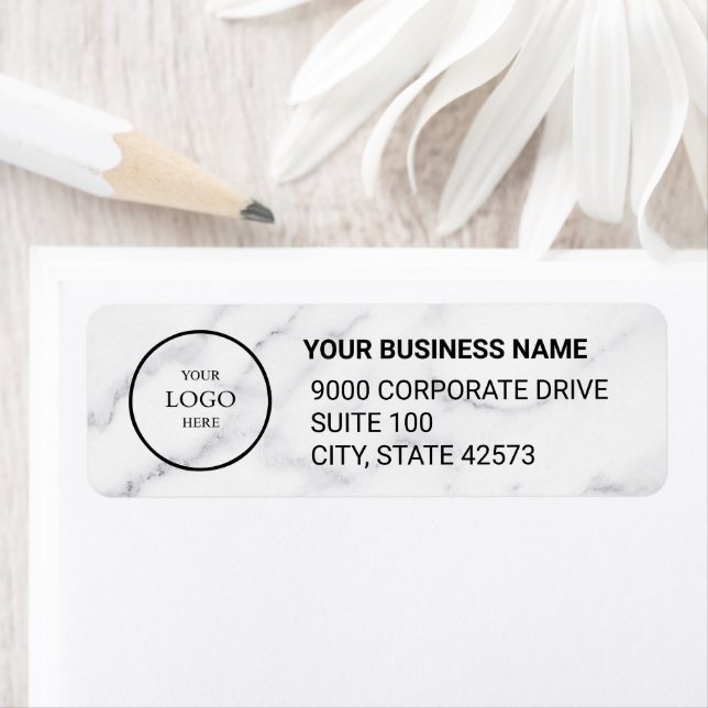 Business Logo Custom Return Address Label (En situation)