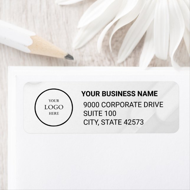 Business Logo Custom Return Address Label (En situation)