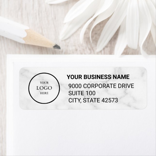 Business Logo Custom Return Address Label (En situation)