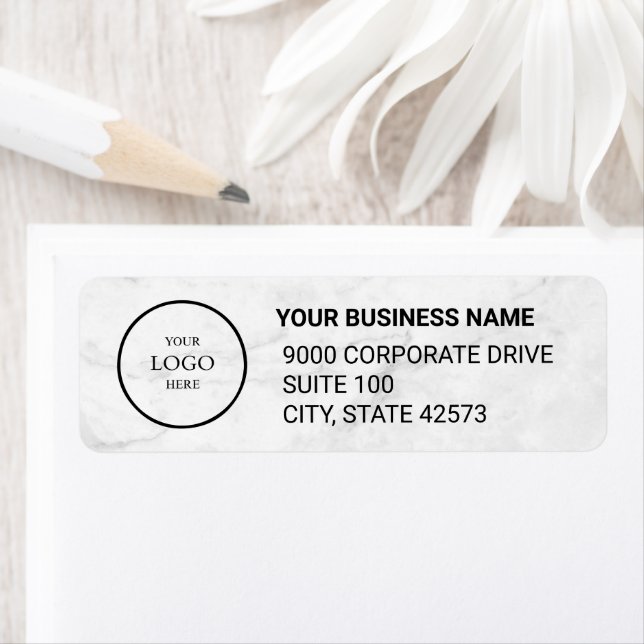 Business Logo Custom Return Address Label (En situation)
