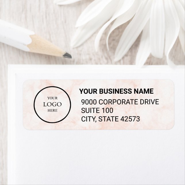 Business Logo Custom Return Address Label (En situation)
