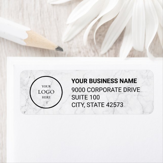 Business Logo Custom Return Address Label (En situation)