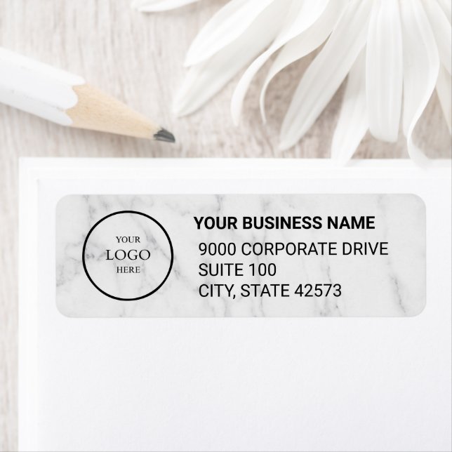 Business Logo Custom Return Address Label (En situation)