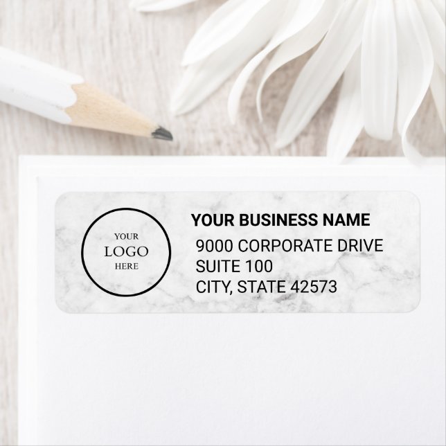Business Logo Custom Return Address Label (En situation)