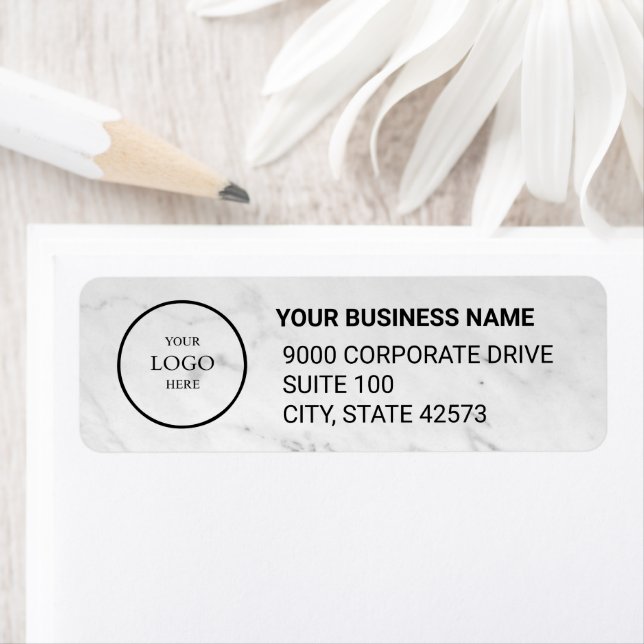 Business Logo Custom Return Address Label (En situation)
