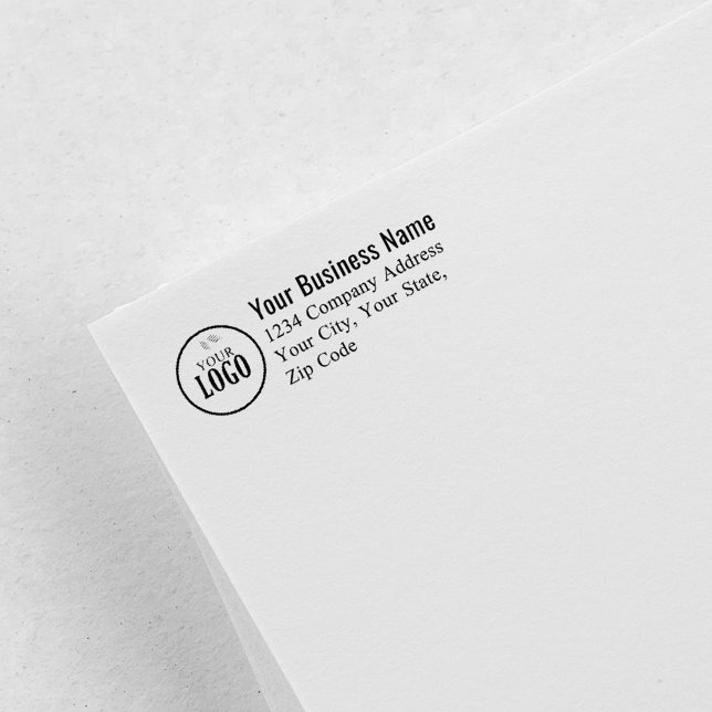 Business Logo Custom Return Address Self-inking Stamp (Add your company logo return address stamp.)
