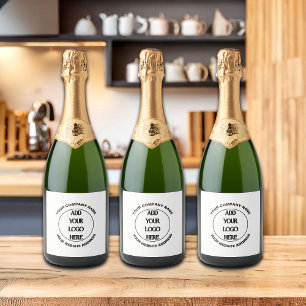 Business Logo Custom Sparkling Wine Label