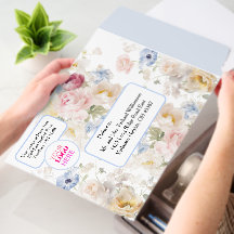 Business Logo Custom Watercolor Flowers Shipping 