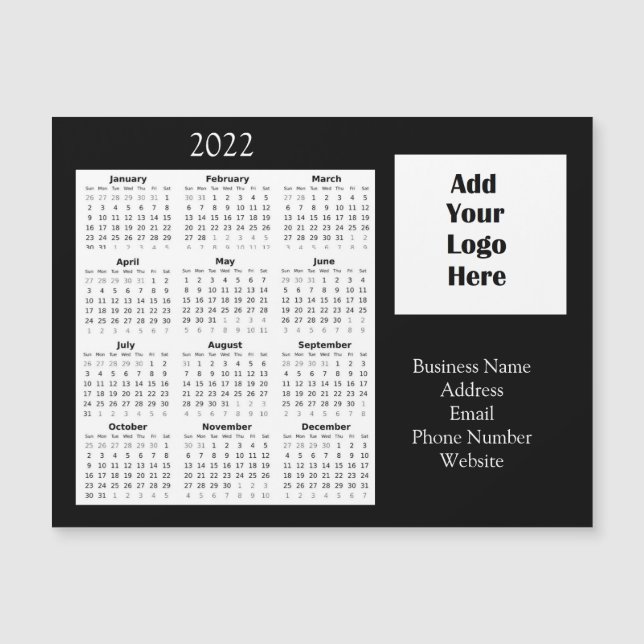 Business Logo Customer Appreciation 2022 Calendar  Magnetic Invitation (Front)