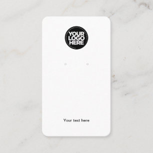 Business Logo Earring Rounded Corners Display Card