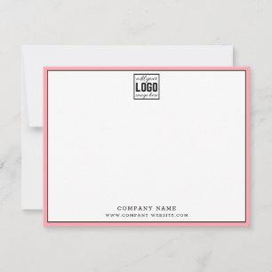 Business Logo Editable Brand Colour Pink Border Card