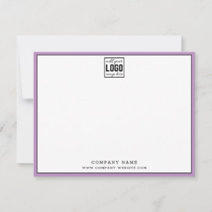 Business Logo Editable Brand Colour Purple Border Card