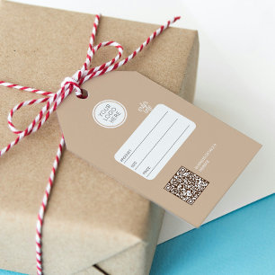 Business Logo editable QR Code Hang Price Tag
