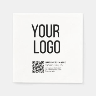 Business Logo & Editable Qr Code Napkin