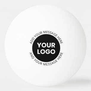 Business Logo & Editable Text  White & Black Ping Pong Ball