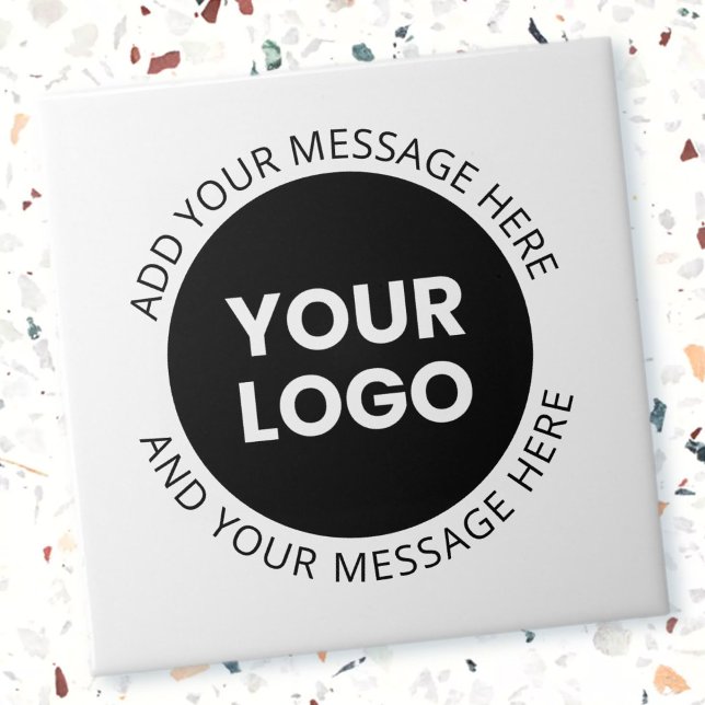 Business Logo & Editable Text  White & Black Tile (Creator Uploaded)